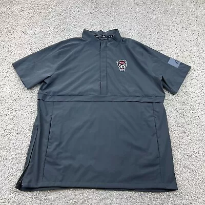 $18.78 • Buy Adidas NC State Wolfpack 1/2 Zip Pullover Gray Mens Medium Baseball