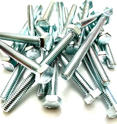 M6-1.0 Metric Hex Head Cap Full Thread Screw DIN 933 8.8 Zinc Metric Bolts • $10.96