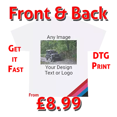 Personalised T Shirt Your Image Text Here Custom Photo Printed Stag Do Hen Party • £8.99