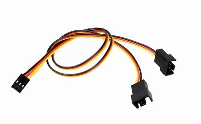 3 Pin Fan Y Splitter 12  Cable Black Connectors 3 Pin Female To 2x 3/4 Pin Male • $1.49