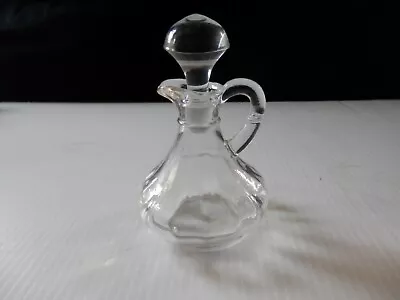 Vintage Clear Glass Cruet With Stopper Oil Or Vinegar Dispenser Jar • $12.75