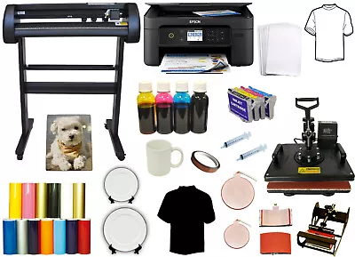 34  Laser Plotter Vinyl Cutter Sublimation Printer 5in1Combo Heat Transfer Press • $879.99