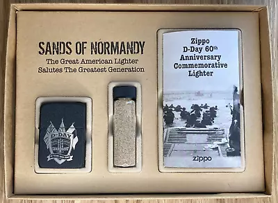 2004 Zippo Sands Of Normandy Lighter Set 60th D-Day Anniversary Edition In Box • £250