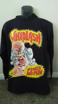 WHIPLASH Power & Pain DOUBLE-SIDED MENS BLACK HOODIE - SIZE XL - RARE Metal Band • $19.99