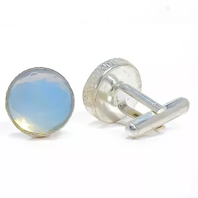 Milky Opal 925 Silver Plated Cufflink (261) M2633 M1566 T2399 M7 • $12.60