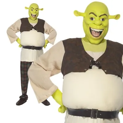 £88.99 • Buy Adult Mens Shrek Ogre Costume Halloween World Book Day Fancy Dress + Mask