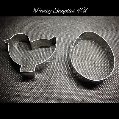 2pc Easter Chick & Egg Cookie Cutter Metal/fondant/Icing/Gift/Baking/Biscuits • £2.99
