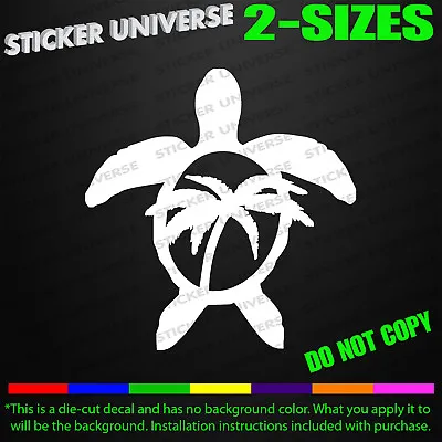 Sea Turtle Palm Tree Shell Car Window Decal Bumper Sticker Hawaiian Hawaii 0393 • $3.99