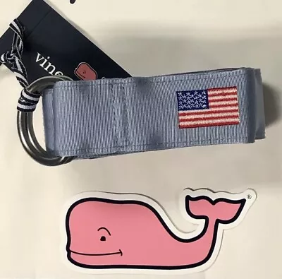 Vineyard Vines Flag D-Ring Belt American Flag Belt - Size M • $47.99