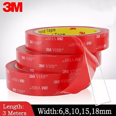 FOR 3M VHb Car Double-sided Double Accessories Transparent Acrylic Adhesive Tape • $7.60