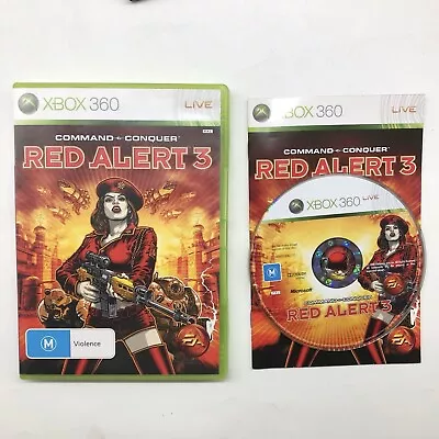 Command Conquer Red Alert 3 III Xbox 360 Game + Manual PAL 24d3 • $14.95