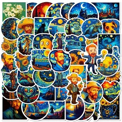 Van Gogh Stickers Set Of 25 Laptop Water Bottle Vinyl Art Stickers Decal • $5.50