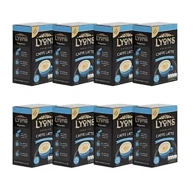 Lyons Cafe Latte Coffee Sachets (8X 12Sachets) + FabFinds Mug • £15.99