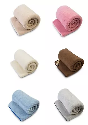 £58 • Buy QUALITY & WARM WOOLMARKED MERINO PURE WOOL BLANKET  NATURAL  Ullfilta ALL SIZES 