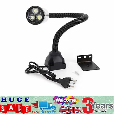 Flexible LED Work Light CNC Lathe Machine Working Lamp + Fixed Base Bilayer Tube • £22