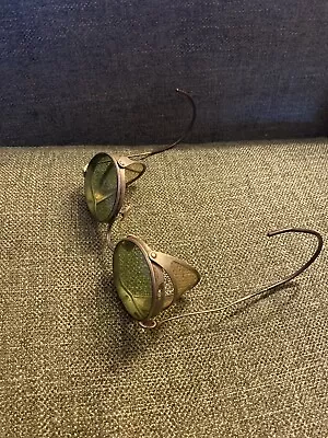 Vintage A O Inscribed On Lens Goggles Glasses Green Lenses Side Guard • $50