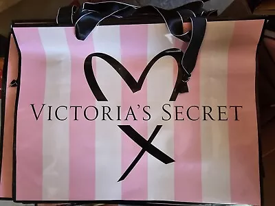 6 Pcs Victoria's Secret MEDIUM Glossy  Shopping Gift Bag Pink Stripe Black Heart • $1.99