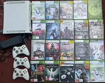 Xbox 360 BUNDLE - Console + 20 Games + 3 Controllers • $127.50