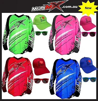Motocross Jersey + Cap +Sunnies (Dirt Bike Gear MX Youth Off-road/BMX Kids/ATV) • $29.50