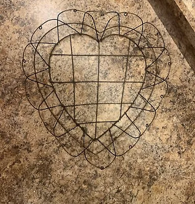 Very Pretty Primitive Wire Heart-Shaped Wire Egg Fruit Bread Basket 12 X12  • $9.99