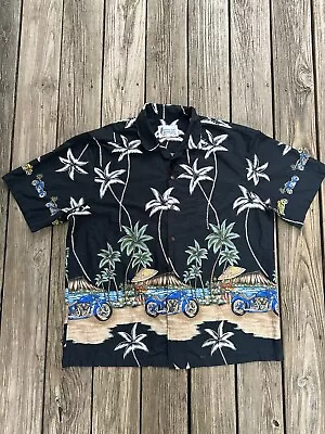 Vintage Bahama Bob's  Motorcycle  Hawaiian Shirt • $18