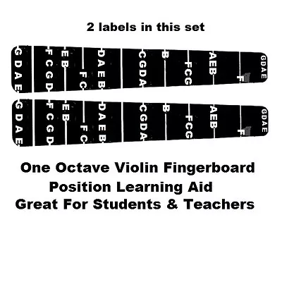 2 Violin Fiddle Fingerboard Fret Guide Labels Fingering 4/4 • $3.99