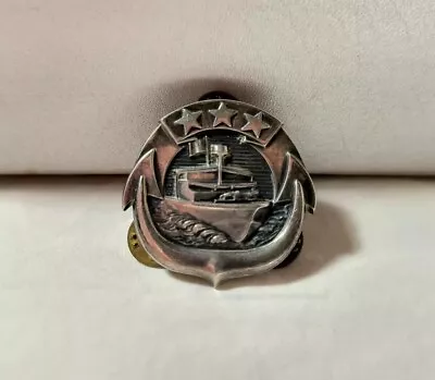 Vintage US Navy Enlisted Small Silver Craft Large Badge 1/20 SilverFilled W-22-N • $15