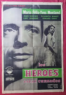 MARIA FELIX  LOS HEROES ESTAN FATIGADOS  Original Argentina Movie Poster 1955 • $19.99