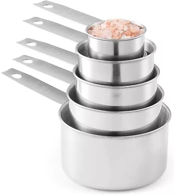 Stainless Steel Measuring Cups 5 Piece Stackable Measuring Set (1) • $22.10