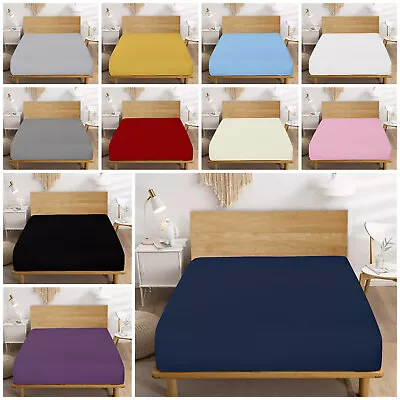 EXTRA DEEP Fitted Sheet 25CM/40CM Bed Sheet Single Double Super King • £4.99