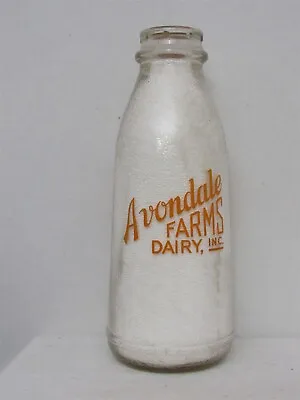 TRPQ Juice Milk Bottle Avondale Farms Dairy Inc Bethlehem PA Woman On Phone 1940 • $29.99