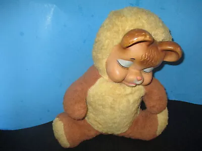 Vintage Knickerbocker?  Sad Face Pouting Teddy Bear Rubber Face 12” No Tags • $17.95