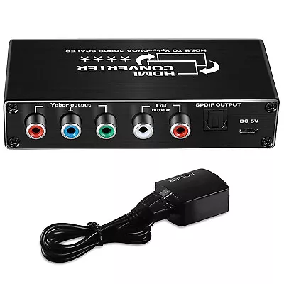 1080P HDMI To RGB Converter HDMI To YPbPr VGA Scaler Converter With Audio • £35.99