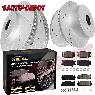 Front Rear Drilled Brake Rotors + Pads Kits For Toyota Camry Avalon ES350 ES300h • $149.99