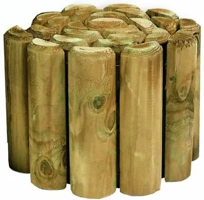 2 X Pack 23cm (9 ) High X 1.8m (6ft) Decorative Garden Log Border Roll Patio New • £24.98