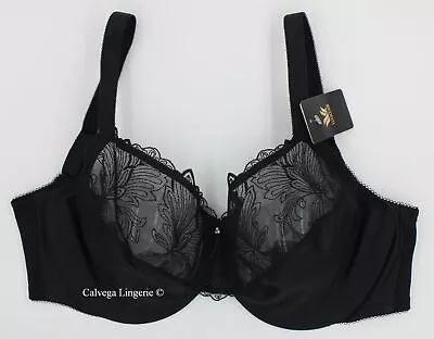 NWT WACOAL 857361  Slim Silhouette  Full Figure Minimizer Lace Bra Black • $50.99