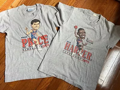 Vtg Lot 2 Cleveland Cavaliers Cavs Caricature Salem T Shirt 14-16 Mark Price • $44.99