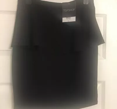 £5 • Buy Topshop Black Peplum Skirt Size 8. New With Tag