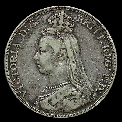 1889 Great Britain Crown ✪ Vf Very Fine ✪ Silver Coin Queen Victoria ◢trusted◣ • $57.95