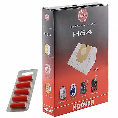 HOOVER H64 Paper Dust Bags Vacuum Cleaner Freespace Sprint Flash Cylinders + F • £12.70