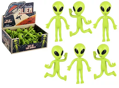 Bendable Rubber Neon Green Aliens - 24 Pack. (4 ) Action Figures Bendable UFO • $29.99