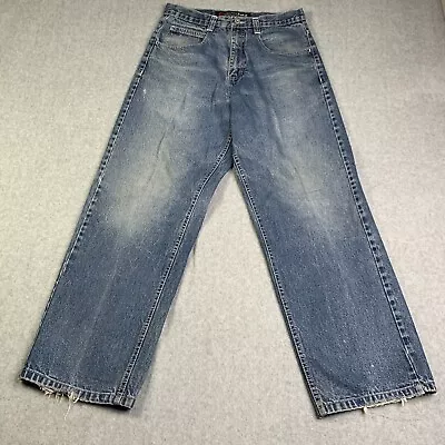 Vintage Southpole Pants Mens 32x30 Blue Jeans Denim Straight Loose Distressed • $35.50