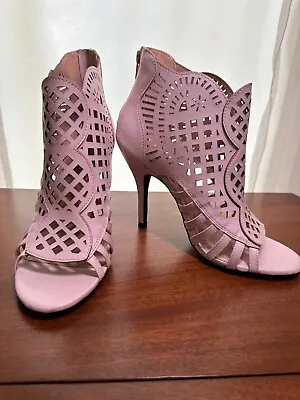 Mojo Moxy  Dolce  ~ Womens Cage 4  Stiletto High Heels ~ Pink Leather ~ 8M ~ New • $10