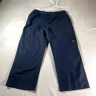 Dickies Pants Mens 36 Blue Double Knee Work Wear Original Mechanic Leg 36x28 • $18.04