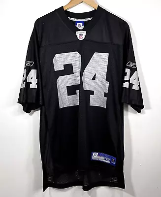 NFL Reebok Jersey Charles Woodson #24 Oakland Raiders Colours Black Size Medium • £34.99