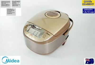 Midea Intelligent Rice Cooker With Keep Warm Function MB-FS5017 (10 Cups/1.8L) • $123.50