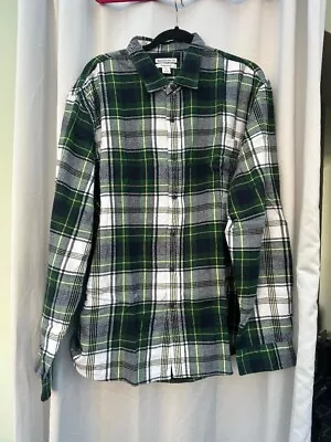 BNWT Mens Long Sleeved Green 2XL 3XL Generous Fit Check Plaid Flannel Shirt • £10.99