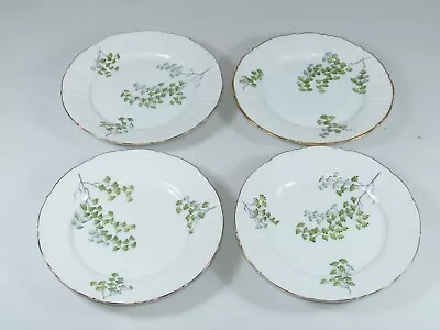 (4) B & G Bing Grondahl Kjobenhavn Denmark Branch Green Leaf 7  Dessert Plates • $41.30