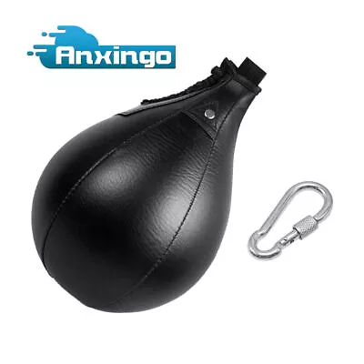 Leather Speed Ball MMA Pear Punch Bag Training Punching Speed Bag Boxing Black • $12.88