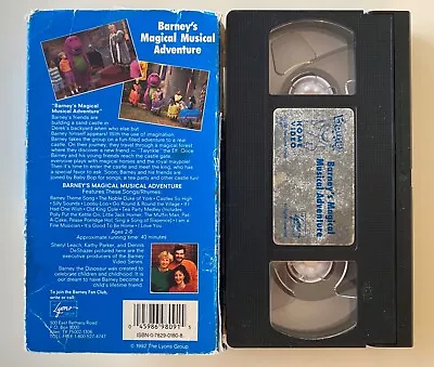 $6.99 • Buy BARNEY - BARNEY'S MAGICAL MUSICAL ADVENTURE Vhs Video Tape 1992 Purple Dinosaur